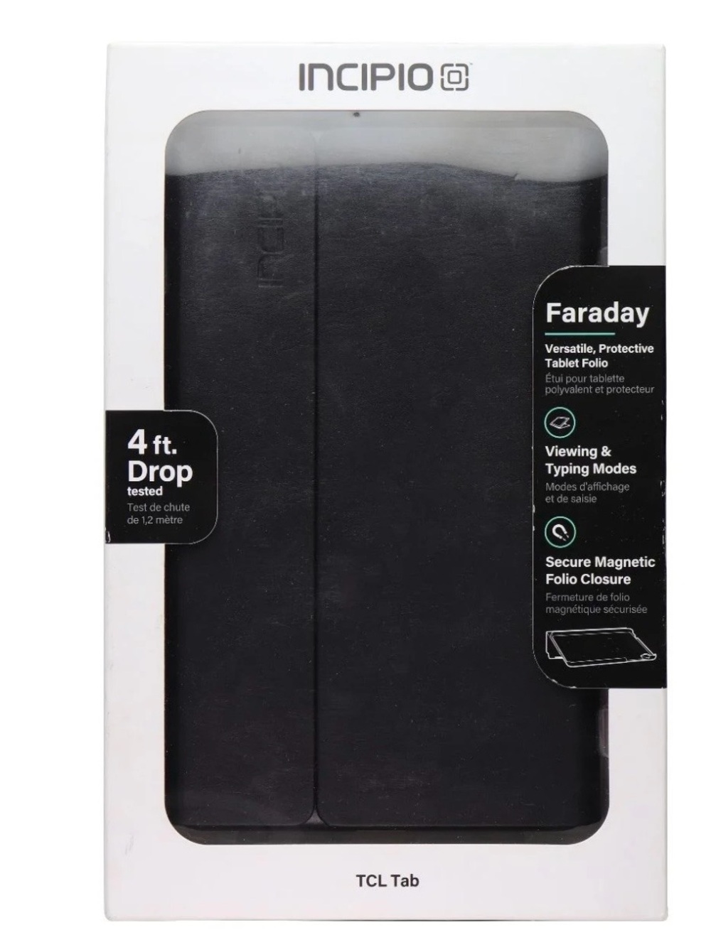 Incipio Faraday Black Tablet Folio Case for TCL Tab
